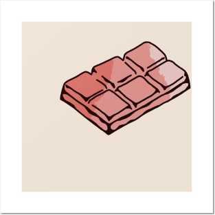 Ombre Pink Chocolate Bar Hand-drawn style Posters and Art